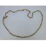 A 9ct gold fancy link chain, composed of textured and twisted open cage links each spaced with three