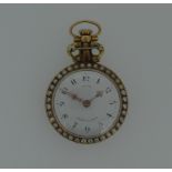 Lepine - A late 19th century open faced pocket watch, the signed white dial, 30mm diameter, also
