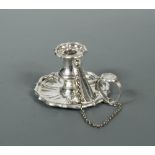 A George IV silver child's chamberstick and snuffer, by Wilmot & Roberts, Birmingham 1825, with