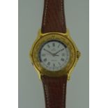 Ebel - A gentleman's 18ct gold 'Voyager' wristwatch, circa 1990, the signed circular white dial with