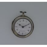 George Hewett - A George III silver pair cased pocket watch, the outer (and inner) case probably