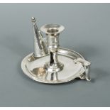 A George II silver chamberstick with a later snuffer, by Jas Gould, London 1736, of traditional