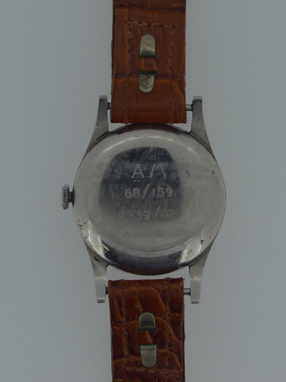 Omega - An Air Ministry gentleman's steel wristwatch, circa 1940, the signed circular off white - Image 2 of 5