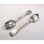 A pair of Victorian silver basting spoons, by Samuel Hayne & Dudley Cater, London 1870, 'Fiddle'