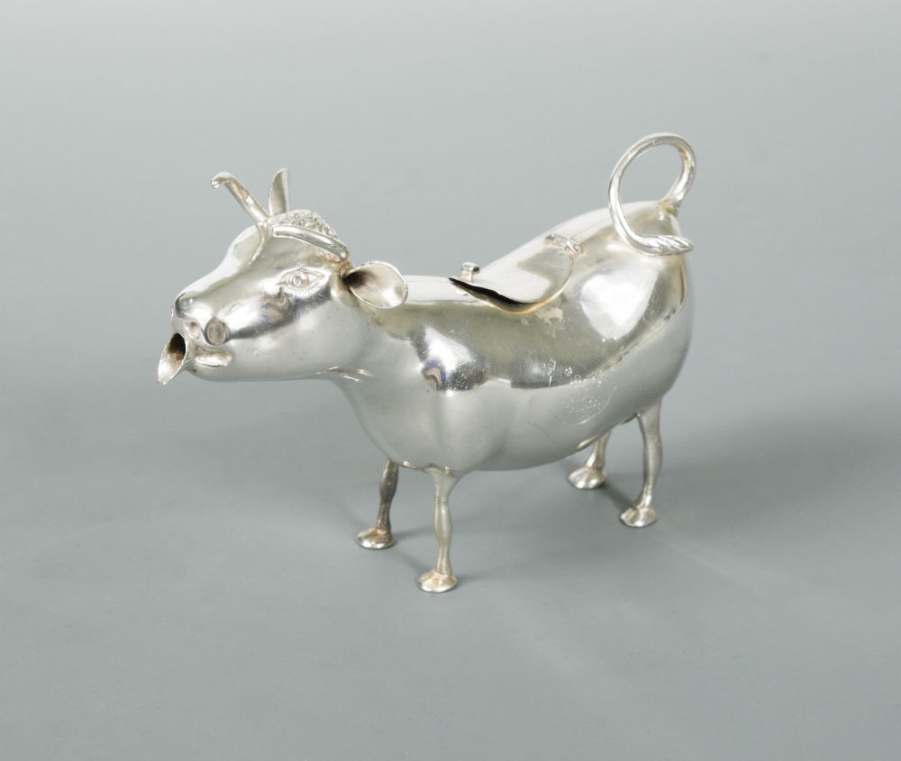 A Victorian silver Schuppe style cow creamer, by Samuel Boyce Landeck, London import marks,1893,