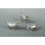 A continental silver semi-naturalistic cow creamer, indistinctly marked to the belly, possibly