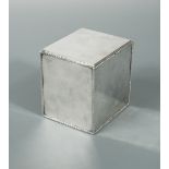A George III silver tea caddy, by Thomas Hemming, London 1774, of very plain rectangular form with