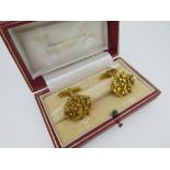 Kurt Weiss - a pair of 20th century 18ct gold cufflinks retailed by Algernon & Harry Asprey, each