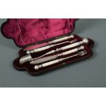 A silver plated cheese and pickle flatware set, by Martin Hall & Co of Sheffield, comprising a