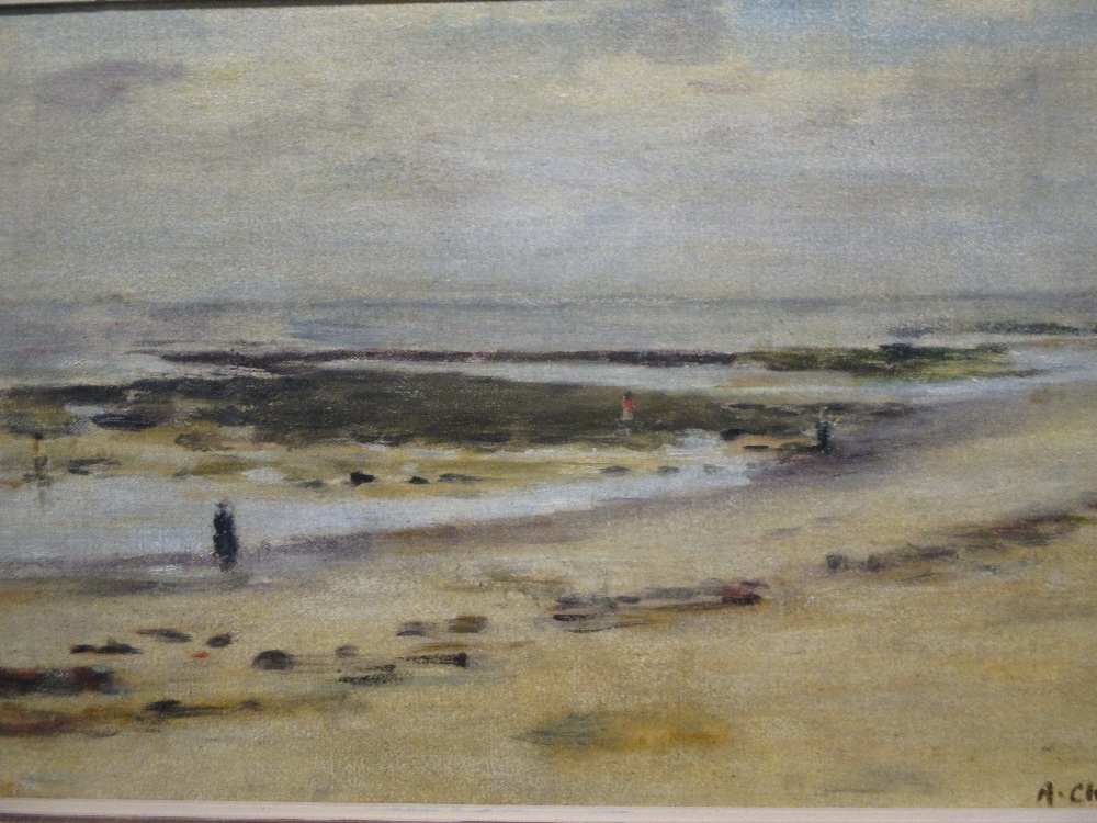 Alan Clutton-Brock (British, 1904-1976) 'Low tide at West Runton', signed, oil on board, Marlborough