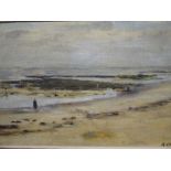 Alan Clutton-Brock (British, 1904-1976) 'Low tide at West Runton', signed, oil on board, Marlborough