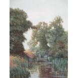 Richard H Bolton (b. 1950), Backwaters of the Ouse, Hemingford Grey, watercolour, signed and