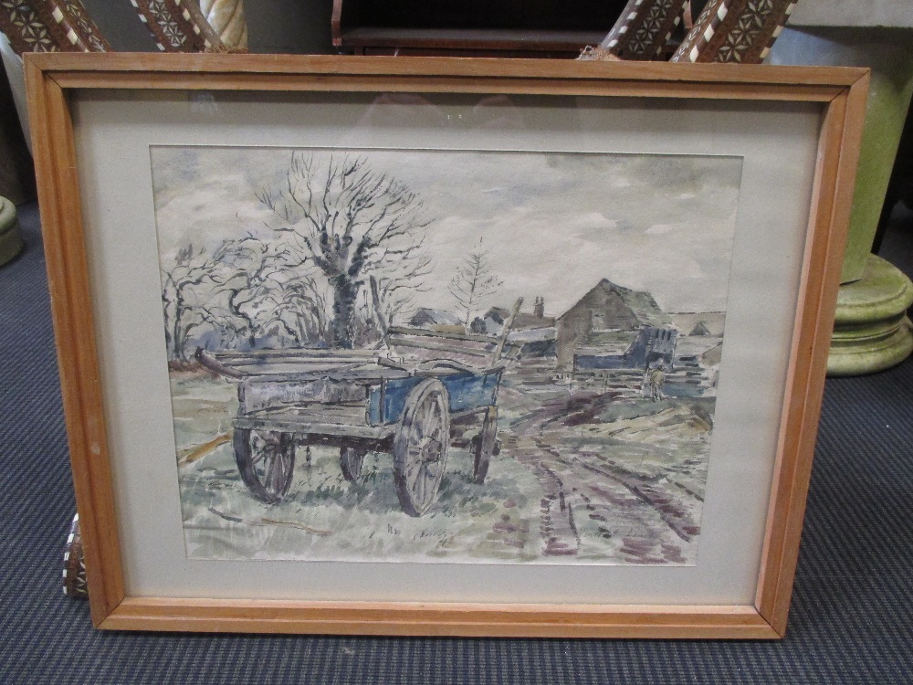 Vincent Lines (British, 1909-1968) 'Old Hereford Wagon', signed, watercolour, 35 x 45cm; Molly Field - Image 6 of 8