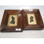 A pair of 19th century miniatures in a rosewood (2)