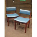 Four modern chairs with blue leatherette upholstery (4)