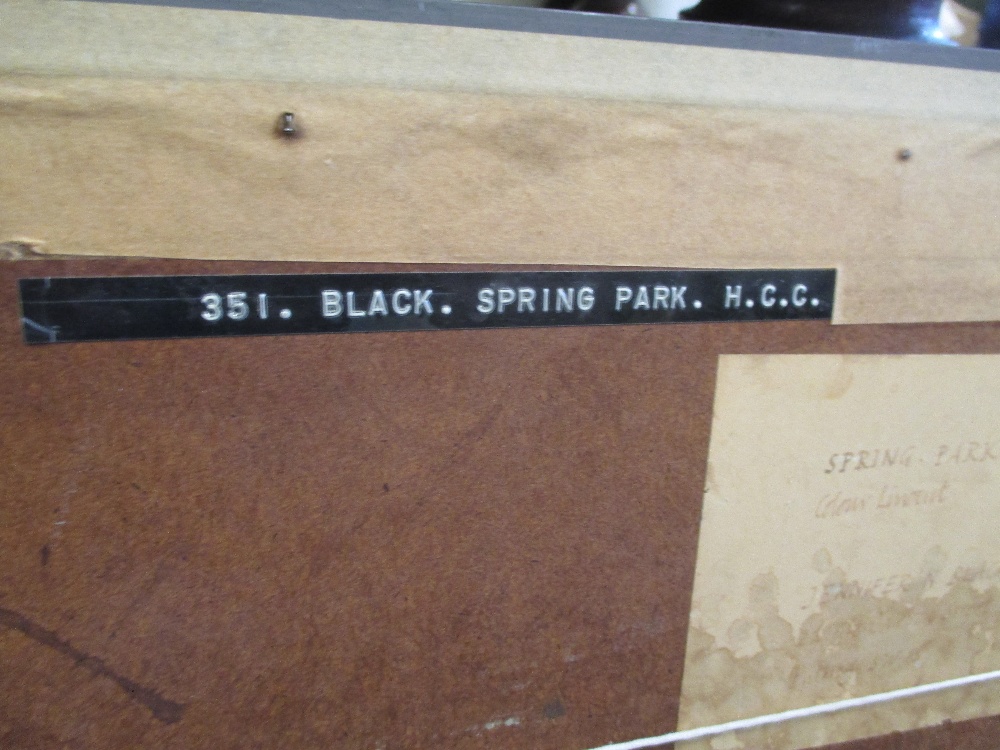 Jennifer Black (Modern British School) 'Spring Park', signed, lino-cut, 32 x 74cm - Image 5 of 5