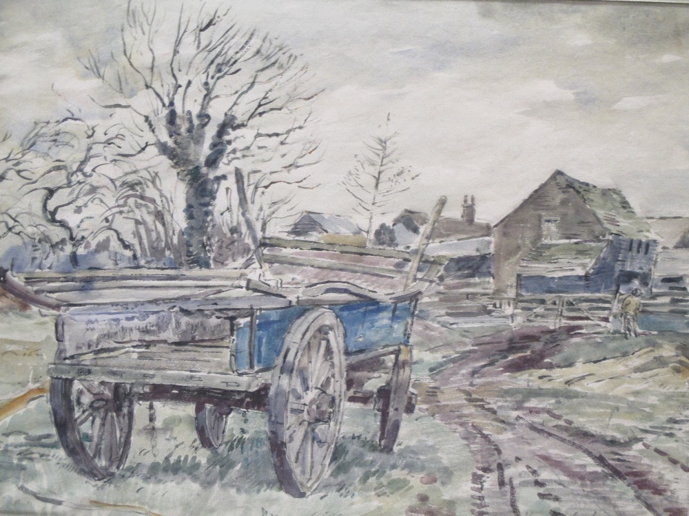 Vincent Lines (British, 1909-1968) 'Old Hereford Wagon', signed, watercolour, 35 x 45cm; Molly Field - Image 5 of 8