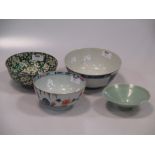 Four various Chinese porcelain bowls