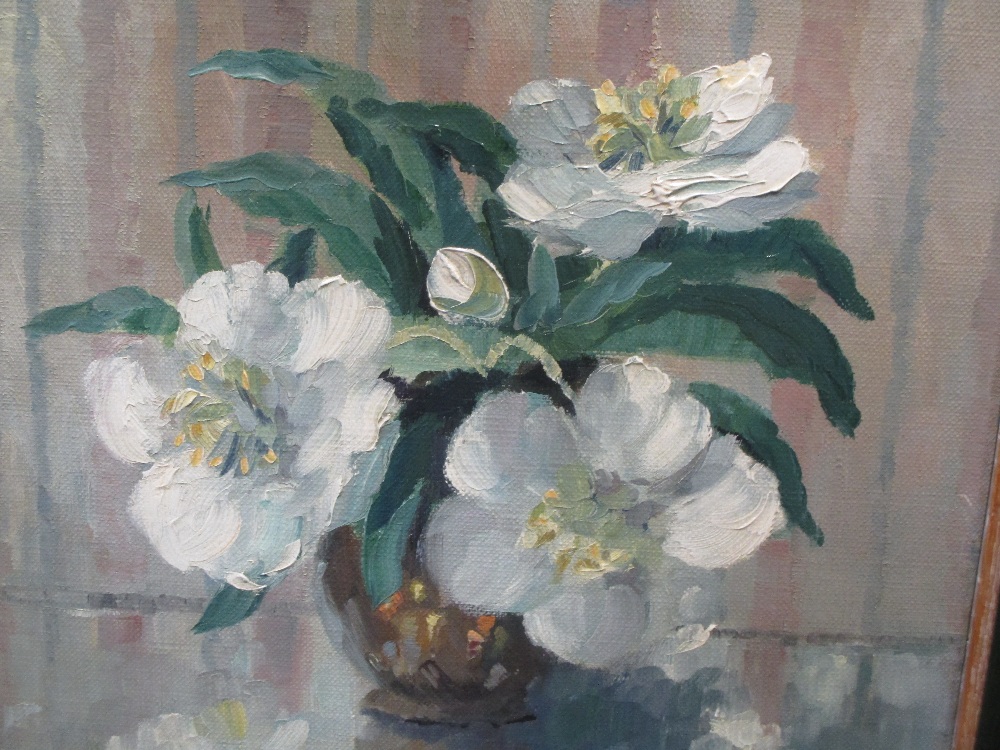 Madeleine Holtom (British, 1910-1976) 'Orchids', signed and dated '1947', oil, 39 x 26cm; Frank - Image 7 of 13