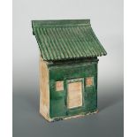 A Ming dynasty model simple house, the facade of the house with green glaze, 40cm high Ex: Allen's