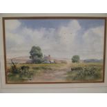 Philip Stanton (Modern British School) 'Landscape with a farm', signed, watercolour