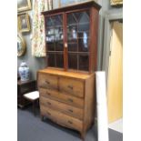 A 19th century mahogany secretaire bookcase 227cm 106cm 52cm