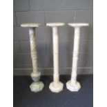 Three stone pedestals 97cm height