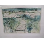 Alfred Hackney (British, 1926-1994) 'Allotments and kilns, 1951', pen and wash, 27 x 40cm