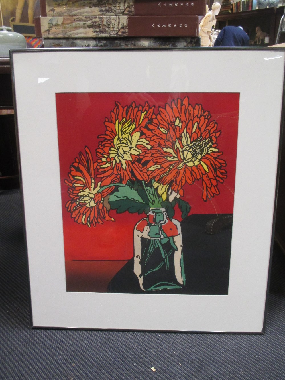 Trevor Allen (British, 1939-2008) 'Chrysanths by a Red Wall', signed and numbered 12/30, silkscreen, - Image 6 of 6