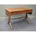 A Regency style mahogany sofa table top 60 x 154cm extended