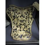 A Chinese cast brass panel, some damage