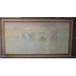 Robert Pell (British, b.1928) 'Morning Light, East Coast', signed, oil on board, 60 x 121cm, Royal