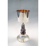Tim Minett for Aurum, a limited edition silver Westminster Abbey goblet, London, 1977, made by order