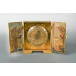 Leroy & Fils, Paris, 'Just', an Art Deco gilt metal mantel timepiece, the box case with twin doors