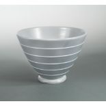 Keith Murray for Wedgwood, a conical bowl, glazed in elephant grey, printed and impressed marks 15.