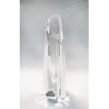 A contemporary Baccarat glass vase, of tapering triangular form, etched marks 31cm (12in)