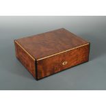 Dunhill, a modern walnut Humidor, the rectangular box and hinged cover with ebonised and chequered