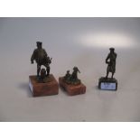 Three small figural bronze studies