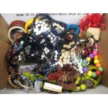 A big box of miscellaneous costume jewellery