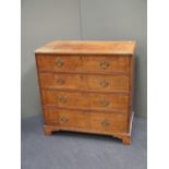 A walnut chest of drawers, 92 x 91 x 48cm