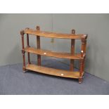 A set of two-tier walnut hanging shelves (rather bowed); and a small drop flap 17th or 18th