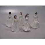 Five Doulton ladies to include 'Embrace', 'Melody' and 'Harmony'