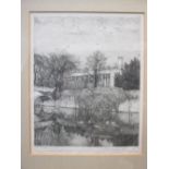 Fred Miller (1921) two signed etchings of Cambridge College river scenes; six other prints &
