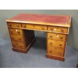 A Victorian mahogany twin pedestal desk, 75 x 122 x 60cm