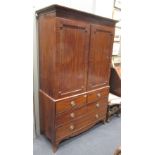 A Regency mahogany linen press, on swept bracket feet 207cm 128cm 56cm