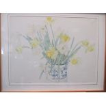 Helen Eltis (British, 20th Century), Still life of Daffodils, watercolour