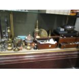 Collection of brass and Indian metalware, and EPNS flatware, etc