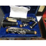 Boosey & Hawkes Regent clarinet, cased, another 'Beltone' clarinet, a guitar and a chanter (4)