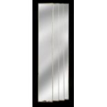 A set of four full-length industrial style mirrors, in tarnished silver metal frames, originally