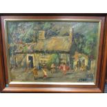 Walter Goldsmith (British, 1860-1931) 'Village Street Scene', signed, 29 x 23cm; (Modern British